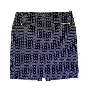 Talbots Knit Stretch Navy Pencil Skirt Knee Length Skirt